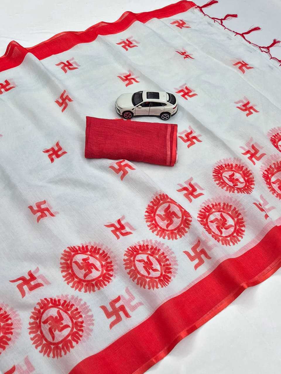 Linen Printed Saree 689