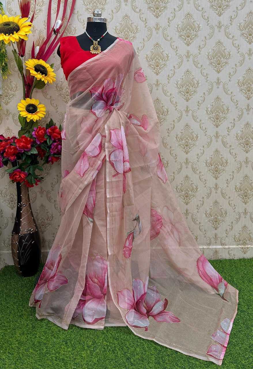 Georgette Ready To Wear Saree in White