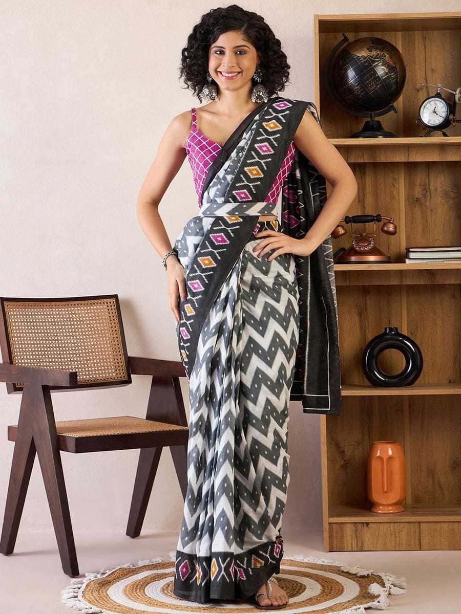 Cotton Ready To Wear Saree in Red