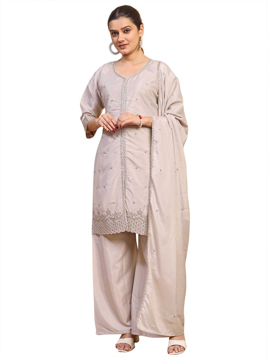 Pure Silk Embroidery Suit