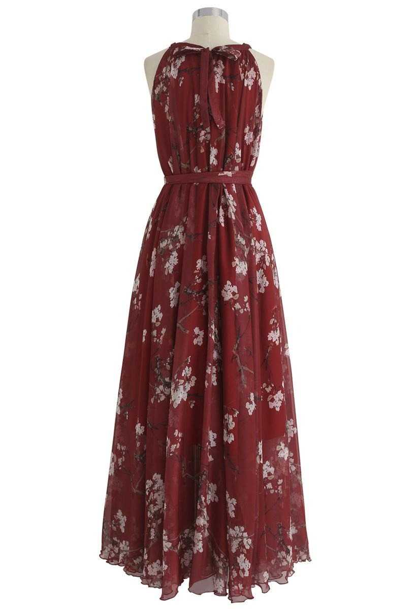 Floral Chiffon Maxi Dress