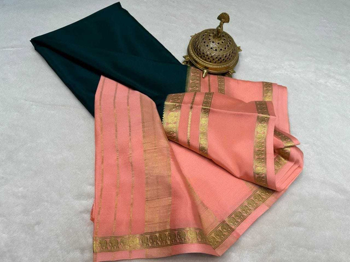 Nylon Mysore Silk Designer Saree