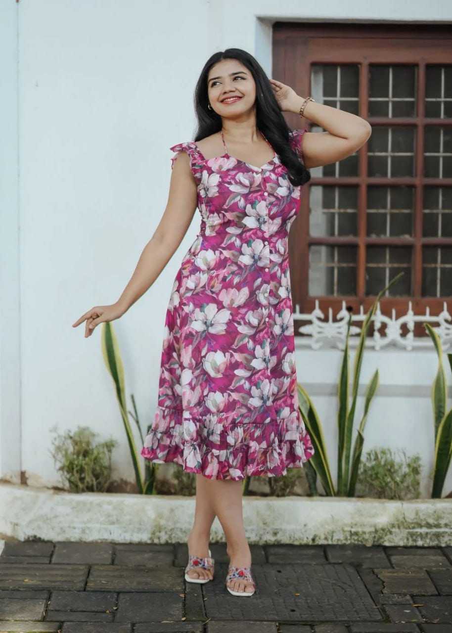 Pink Georgette Designer Dress