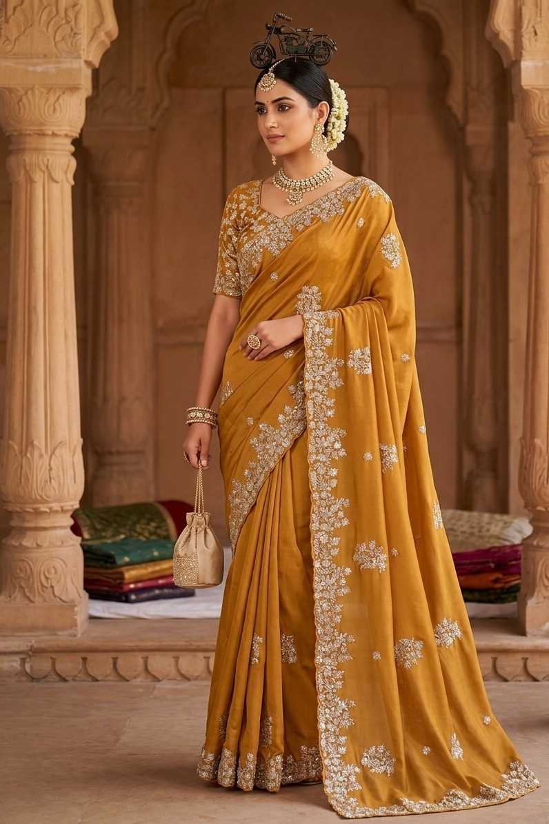 Rangoli Silk Party Wear Saree in Navy Blue