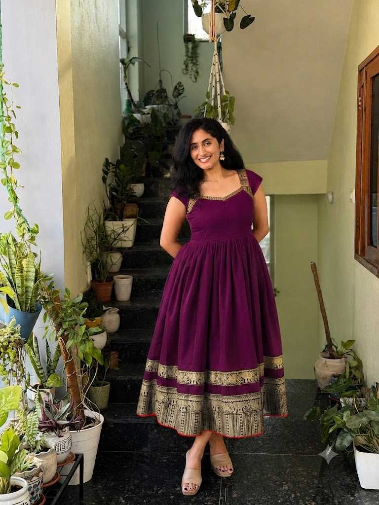 Vichitra Silk Party Gown