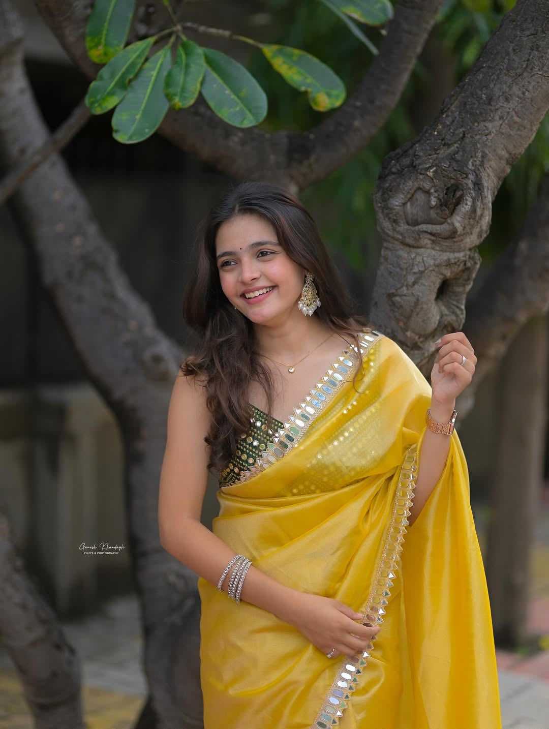 Satin Silk Embroidered Saree 6068