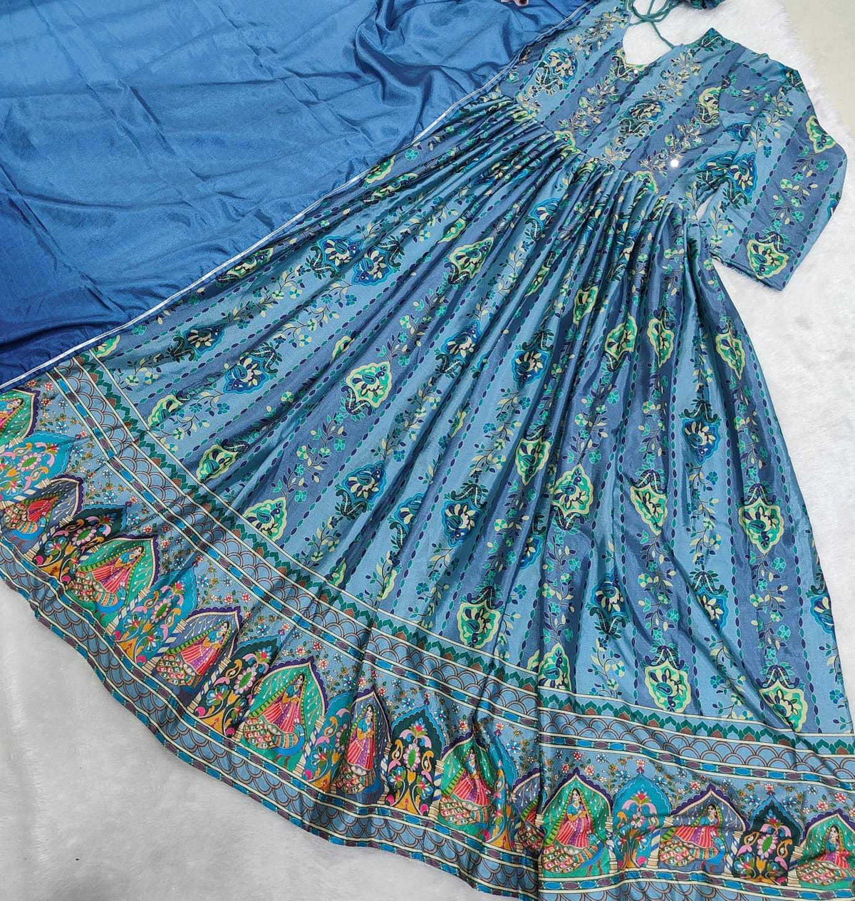 Bottom Chinon Printed Gown