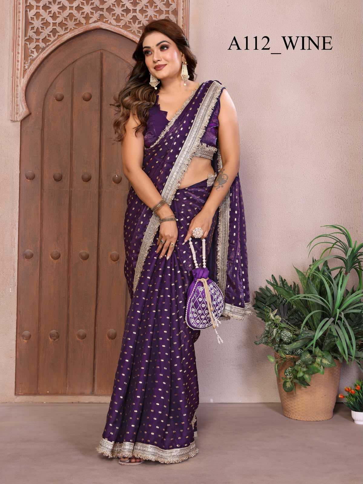 Satin Silk Designer Saree in Green