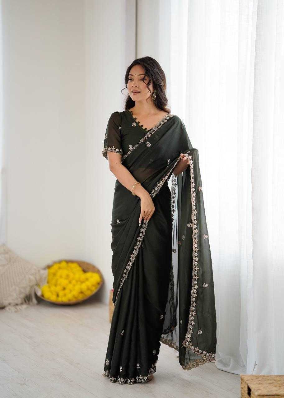 Georgette Designer Saree in Wine