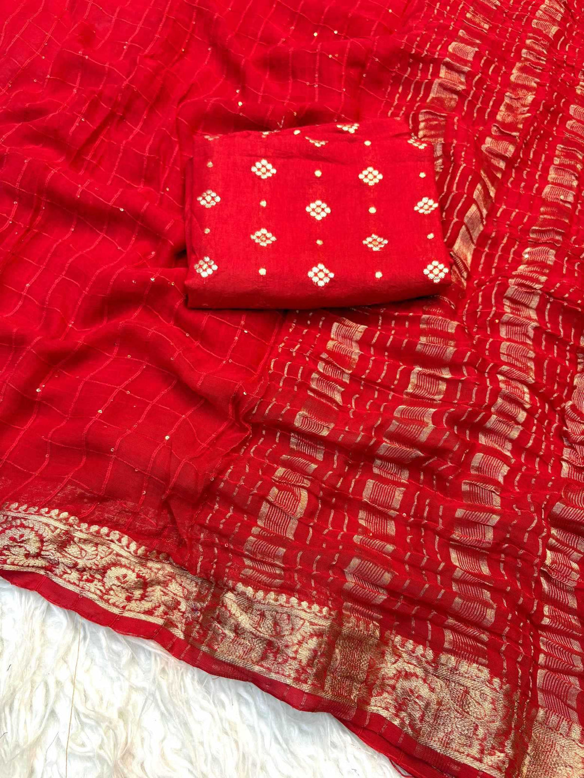 Shree Sequence Pure Viscos Georgette Saree in Baby Pink