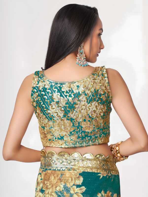 Organza Sequin Saree in Matching 1106