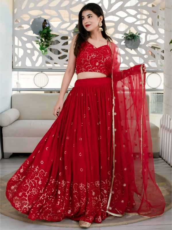 Georgette Wedding Lehenga