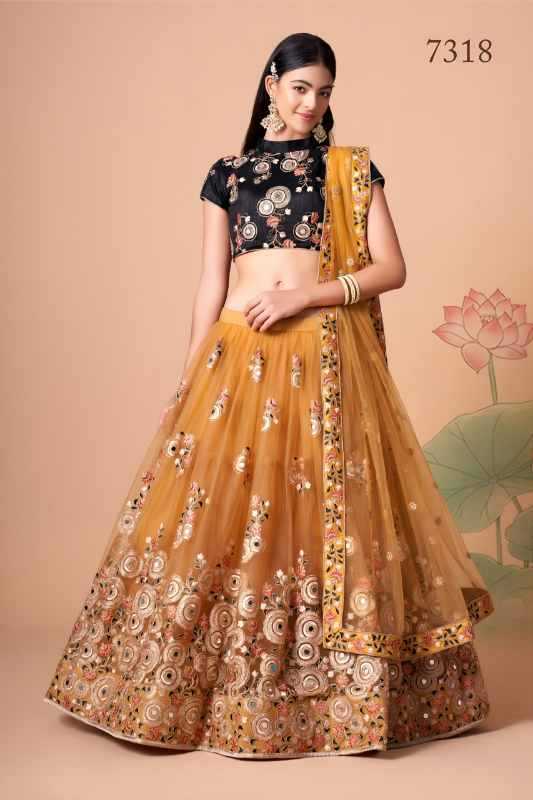 Soft Net Traditional Lehenga in Pink •