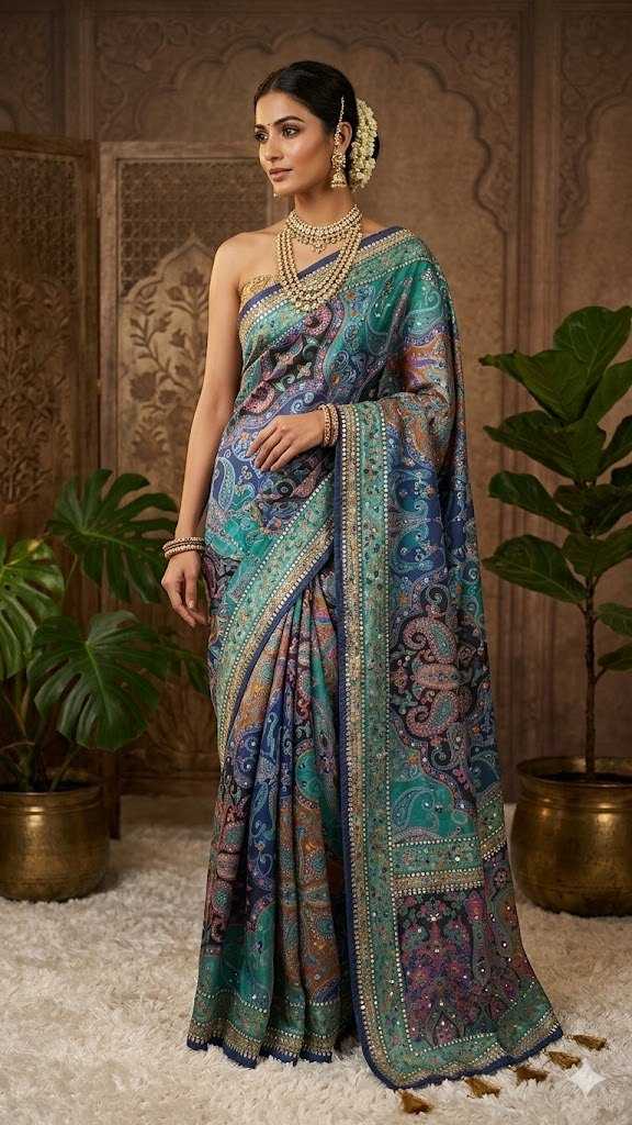 Chinon Silk Printed Saree