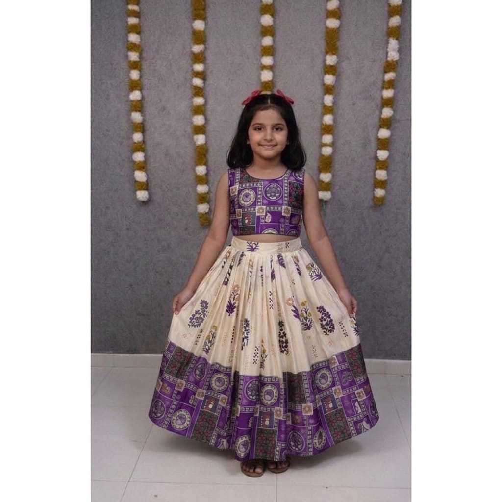 Twill Net Kids Lehenga
