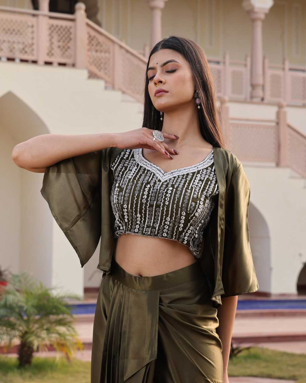 Satin Silk Indo Western Dress