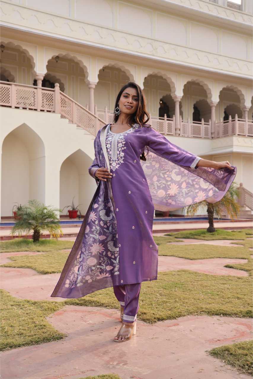 Shimmer Silk Printed Kurti