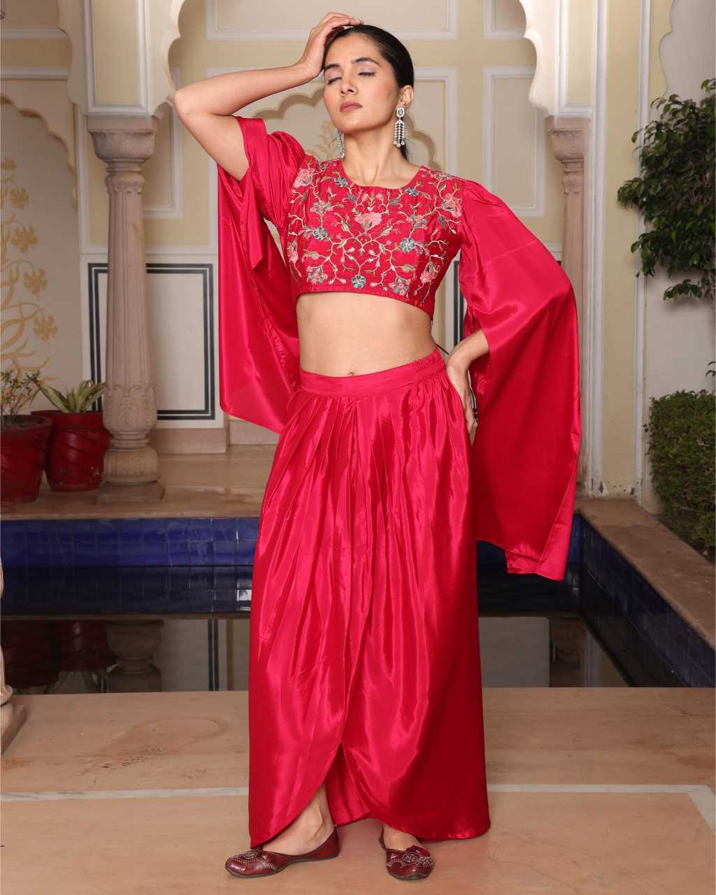 Satin Silk Indo Western Dress