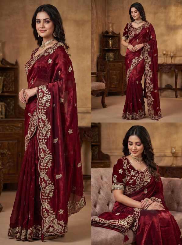 Satin Silk Sequence Saree