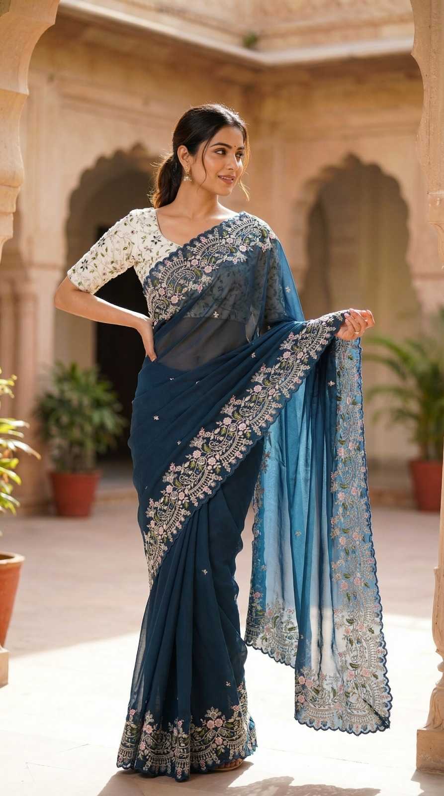 Morni Rangoli Silk Sequence Saree