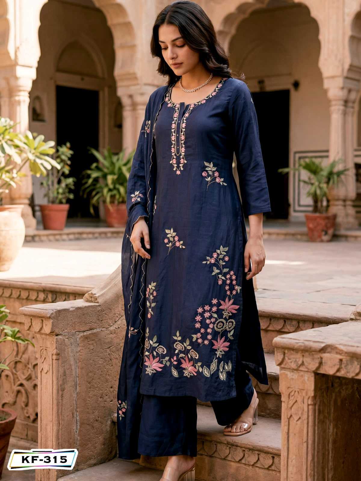 Chanderi Soft Embroidery Suit