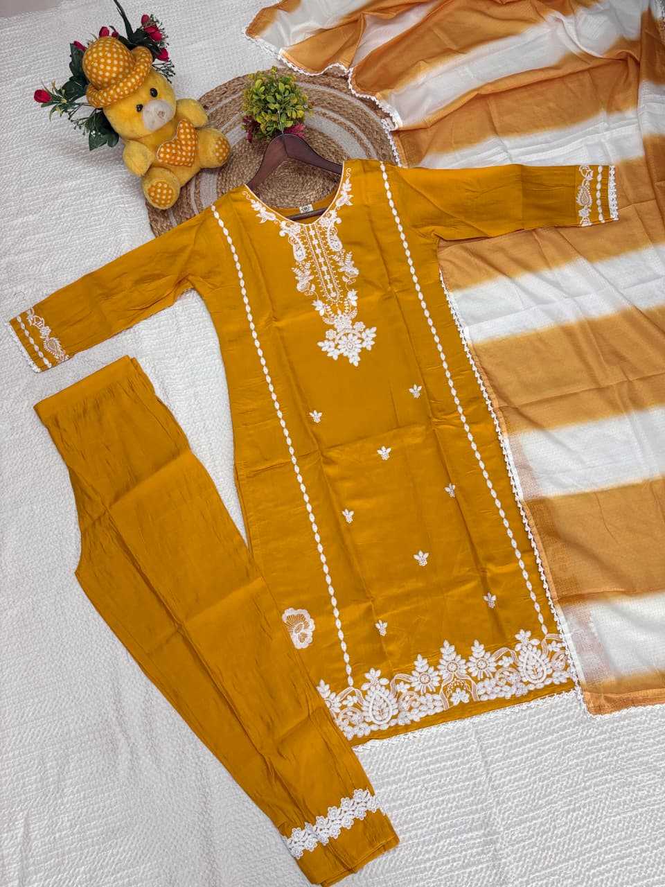 Heavy Roman Silk Embroidery Suit