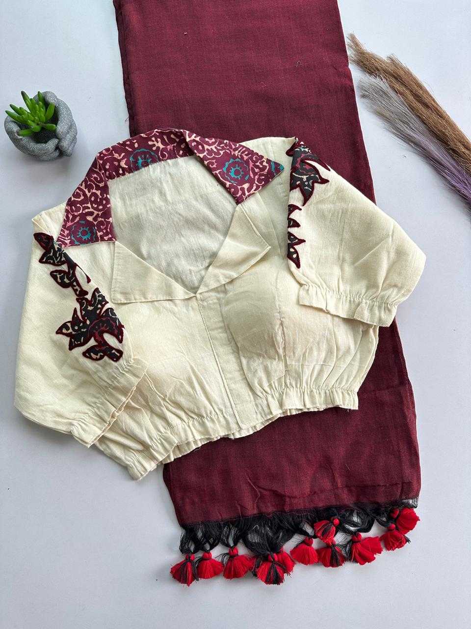 Kolar Aplic Khadi Cotton Designer Blouse