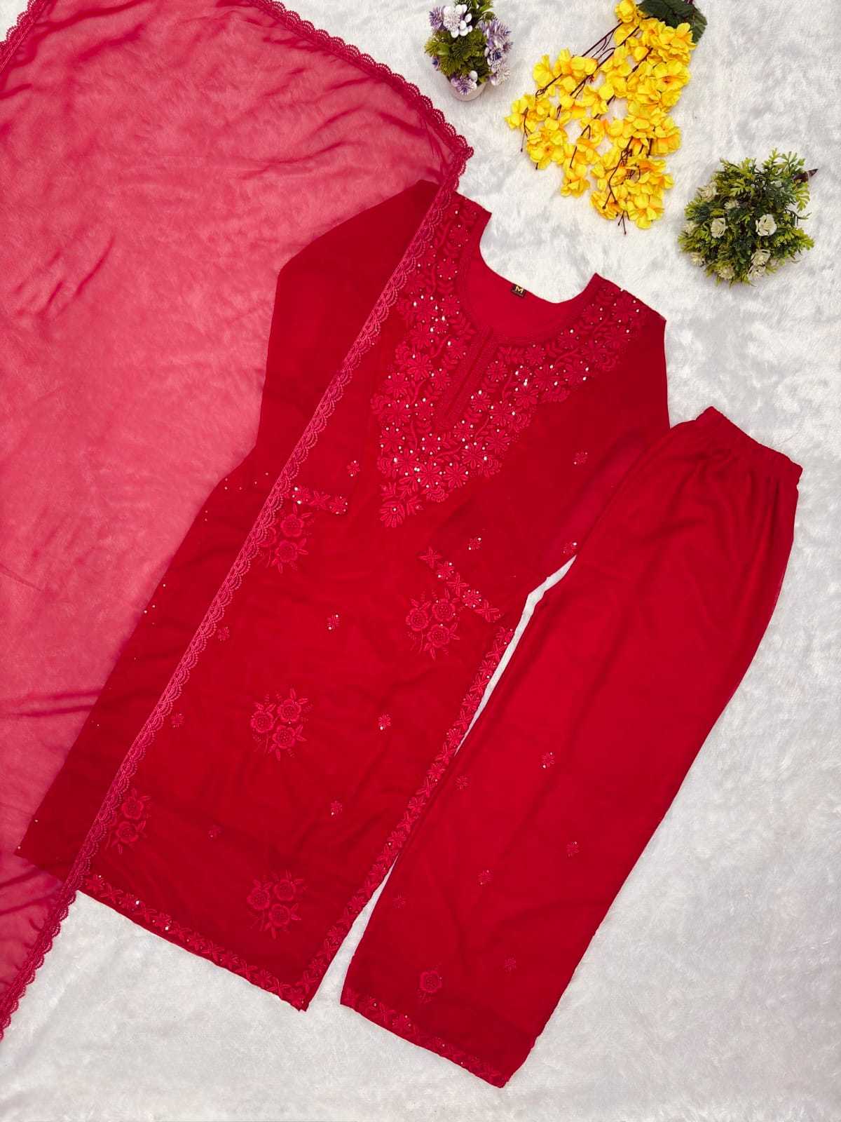 Faux Georgette Palazzo Suit 1012