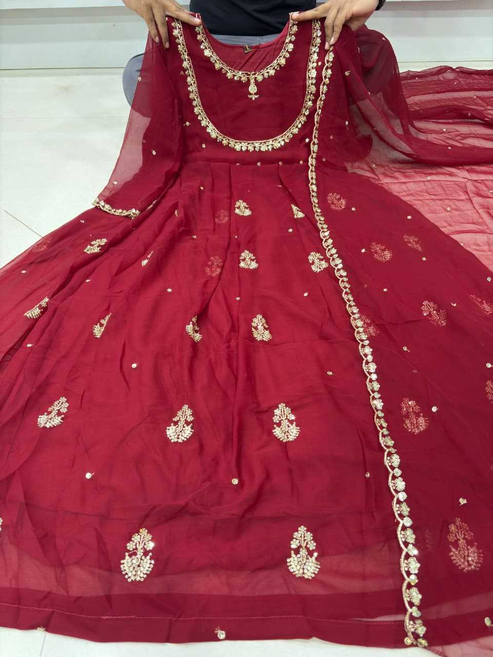 Georgette Embroidery Gown 502