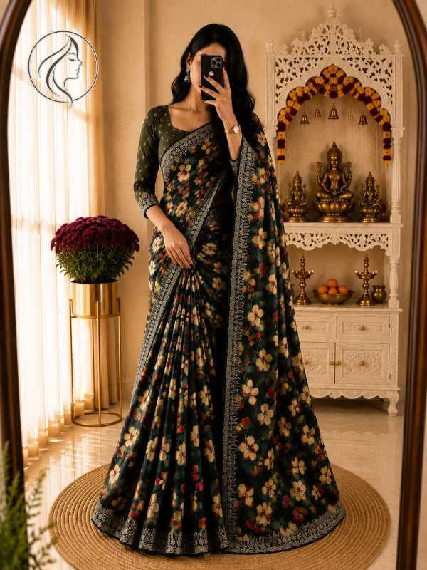 Georgette Designer Saree in Black