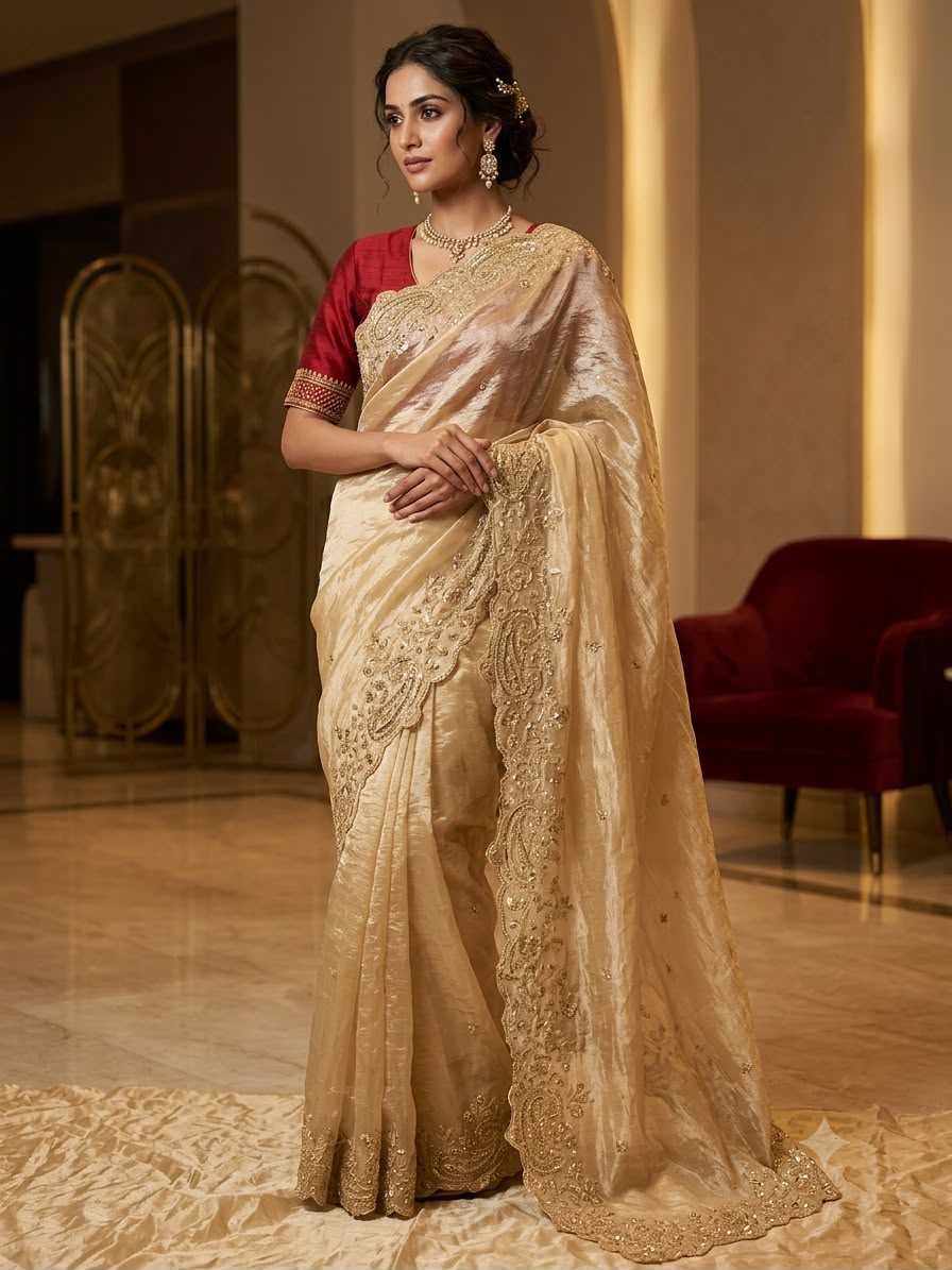 Satin Sequence Saree