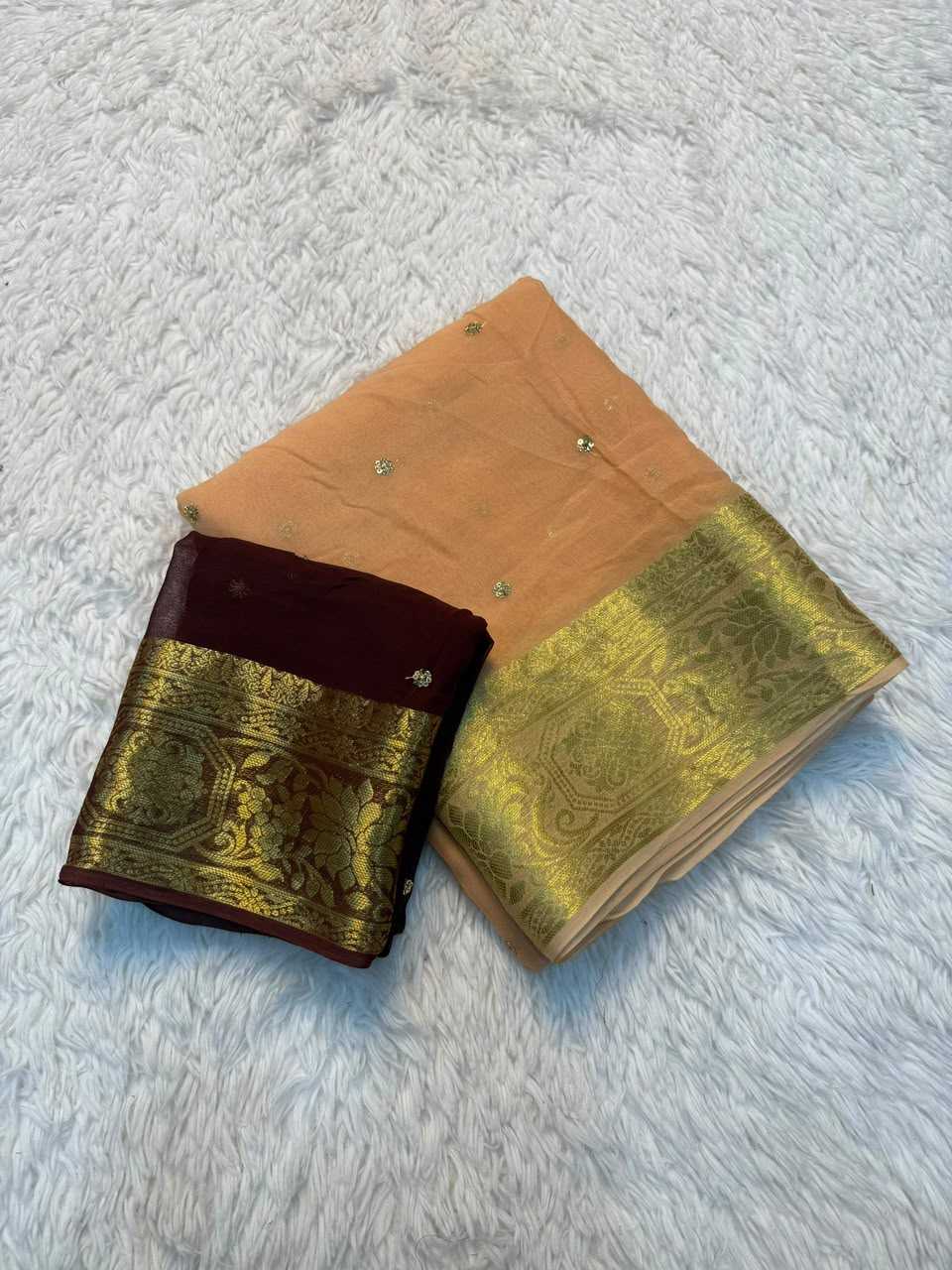 Viscose Chanderi Georgette Saree