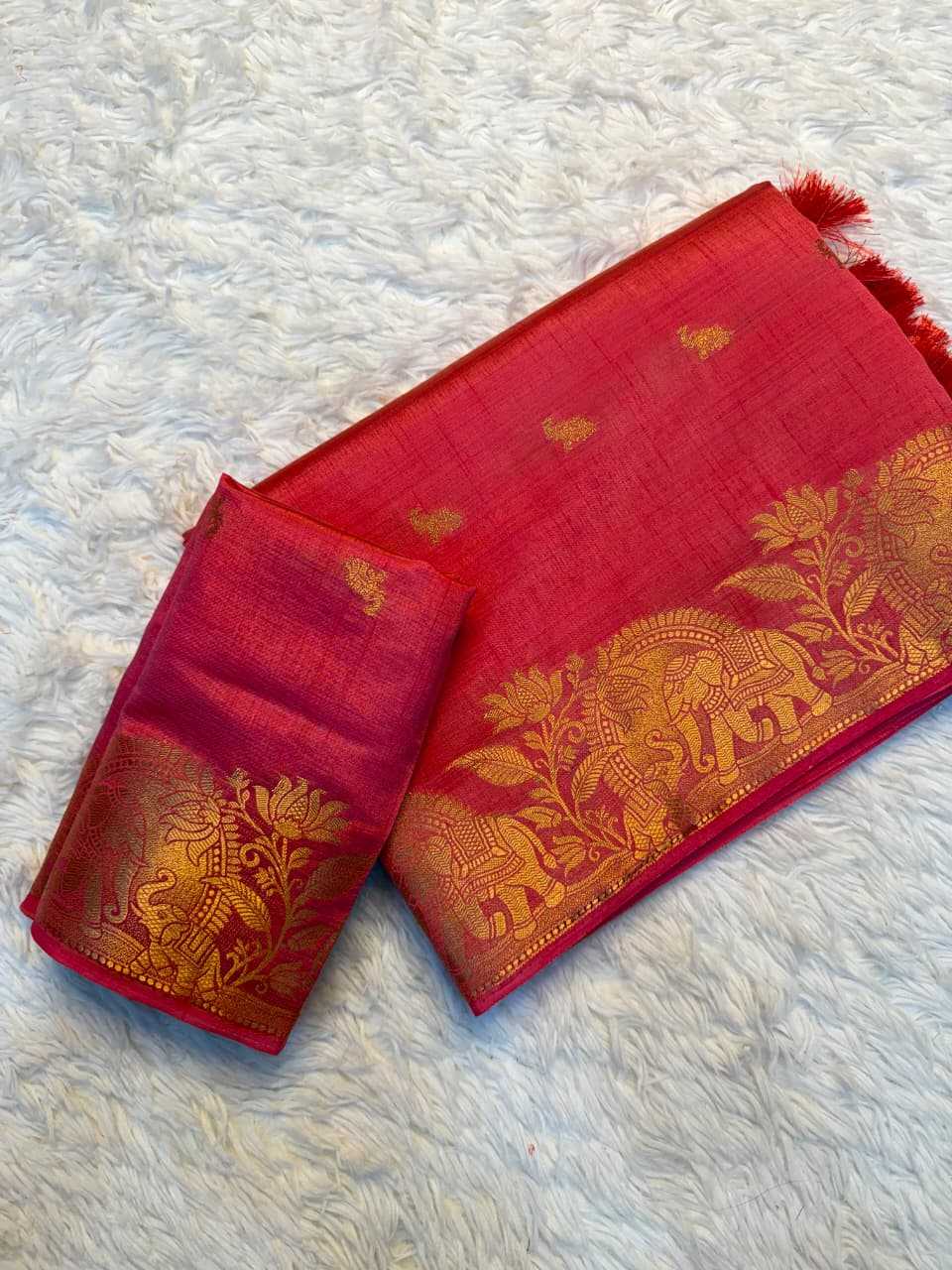 Elephant Tusser Tussar Silk Saree