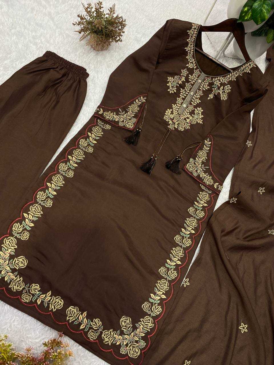 Heavy Roman Silk Palazzo Suit