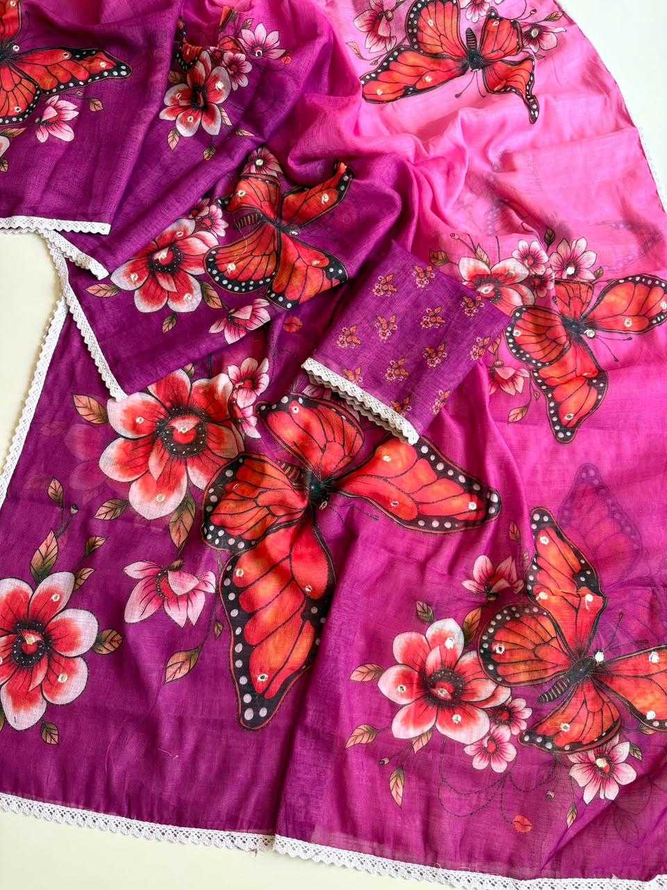 Aarna Linen Embroidered Saree
