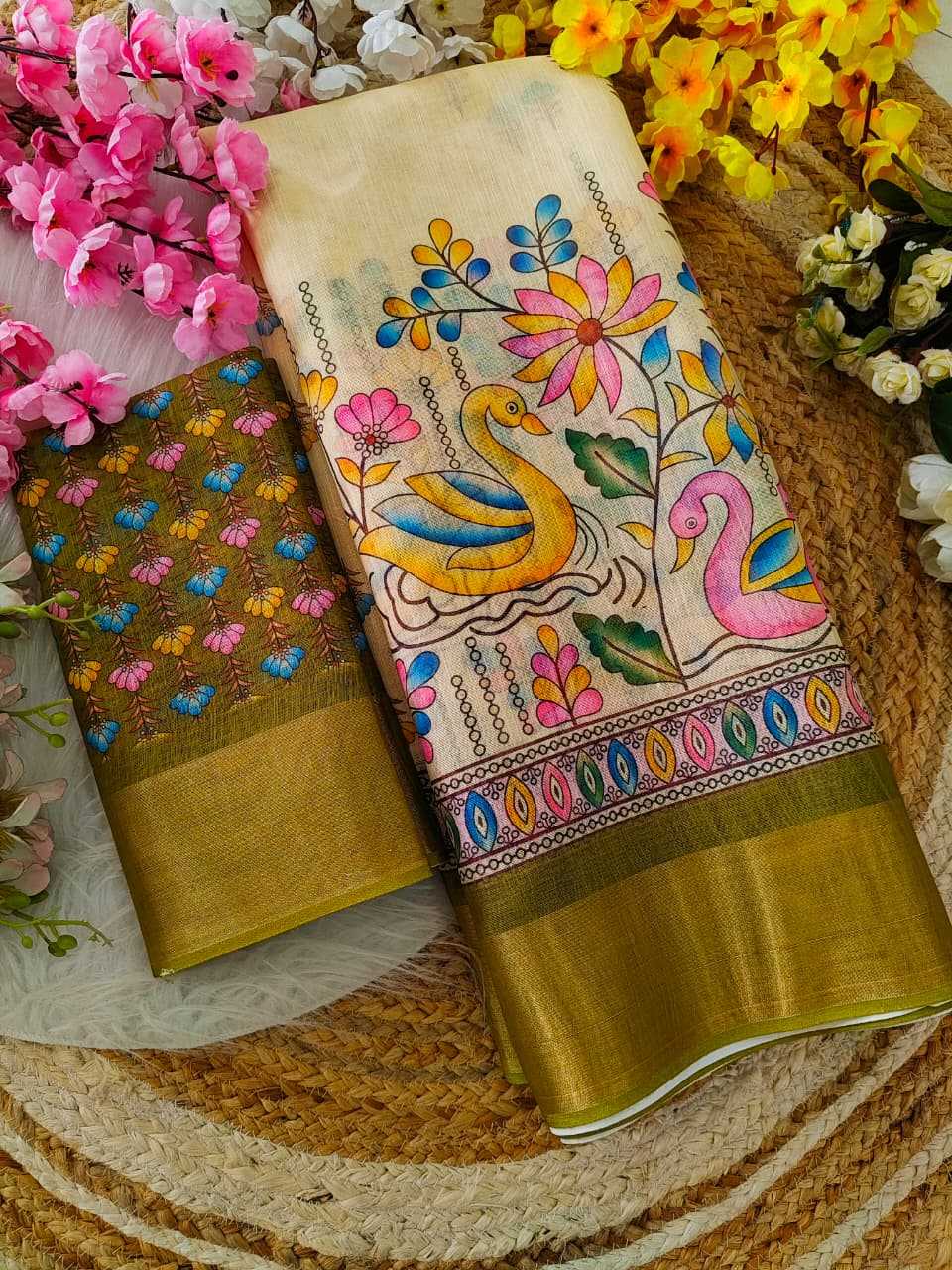 Linen Printed Saree
