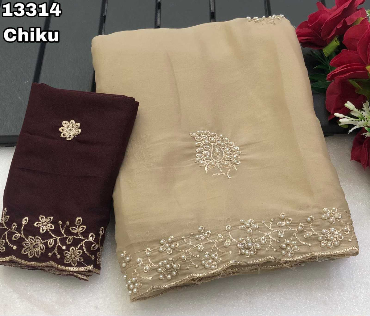 Pearl Georgette Saree