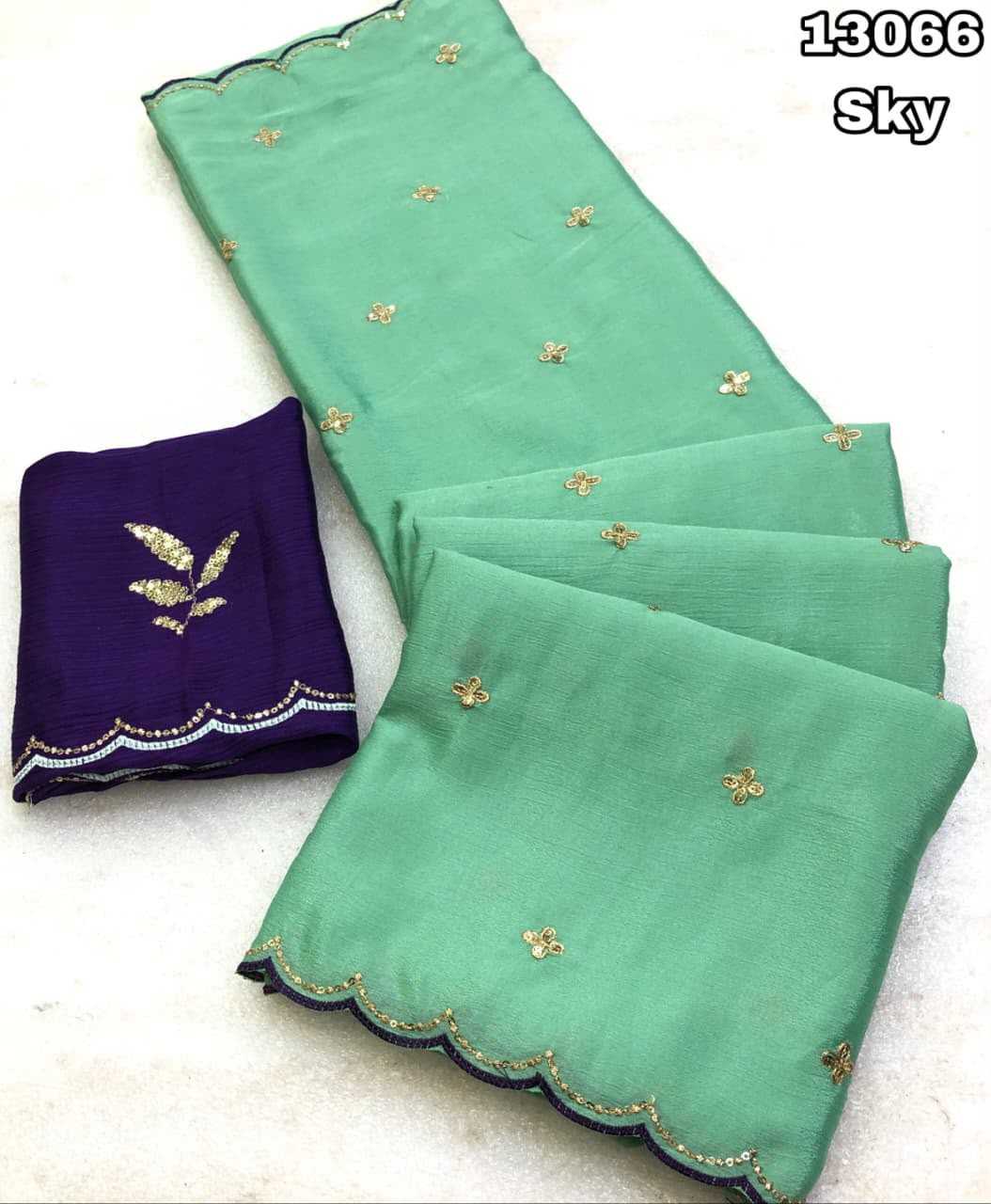 Sartab Chinon Sequence Saree