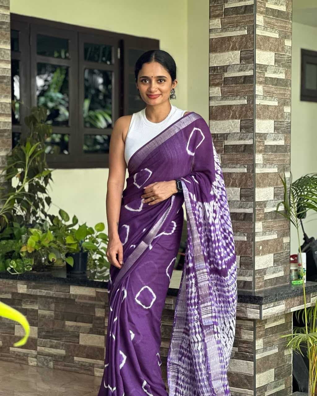 Linen Printed Saree