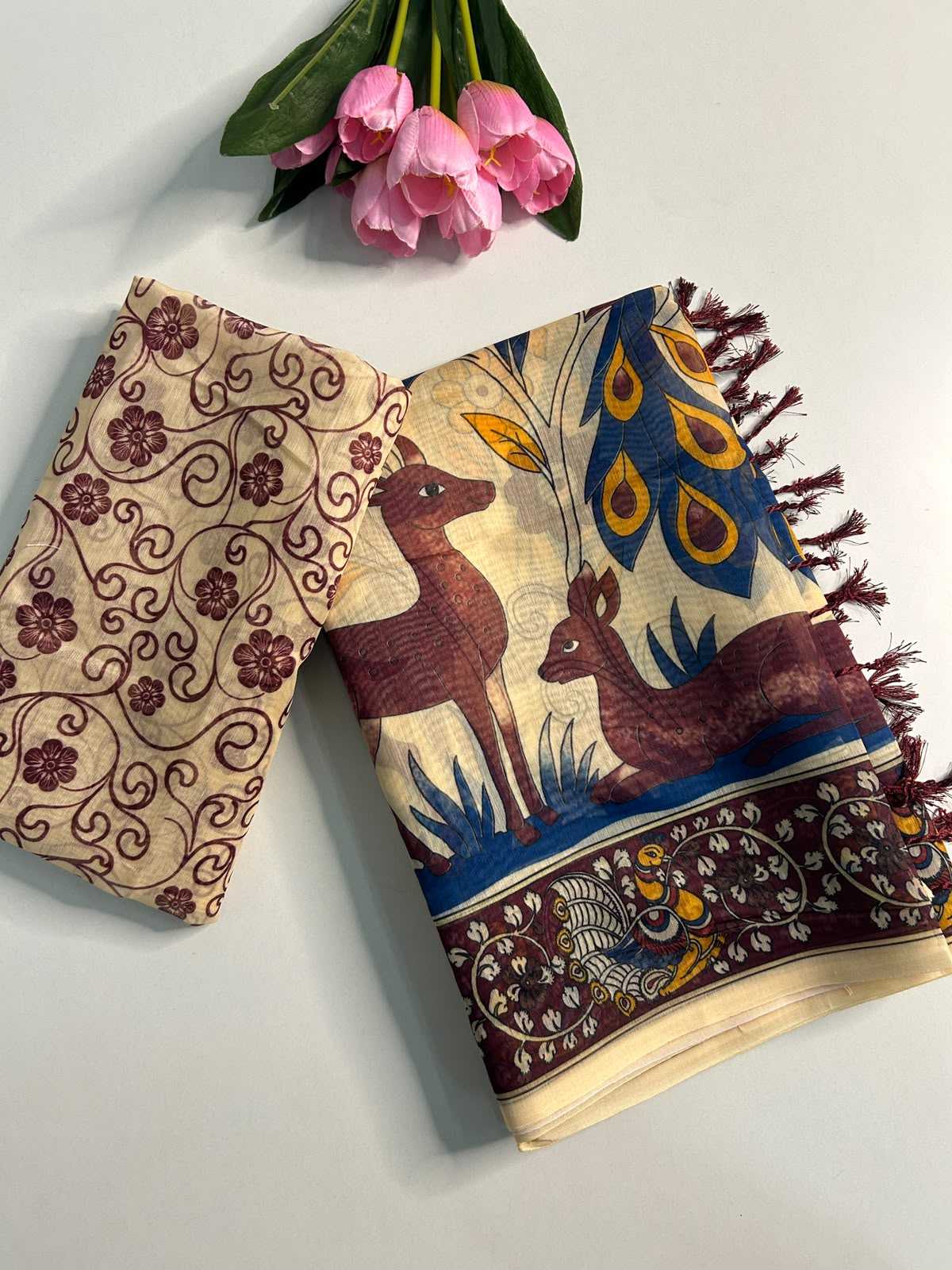 Chanderi Cotton Printed Saree