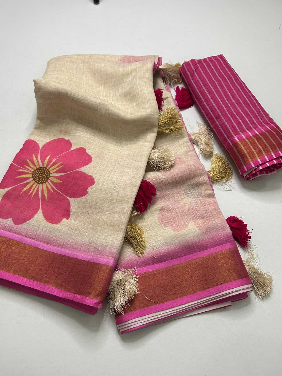 Linen Printed Saree
