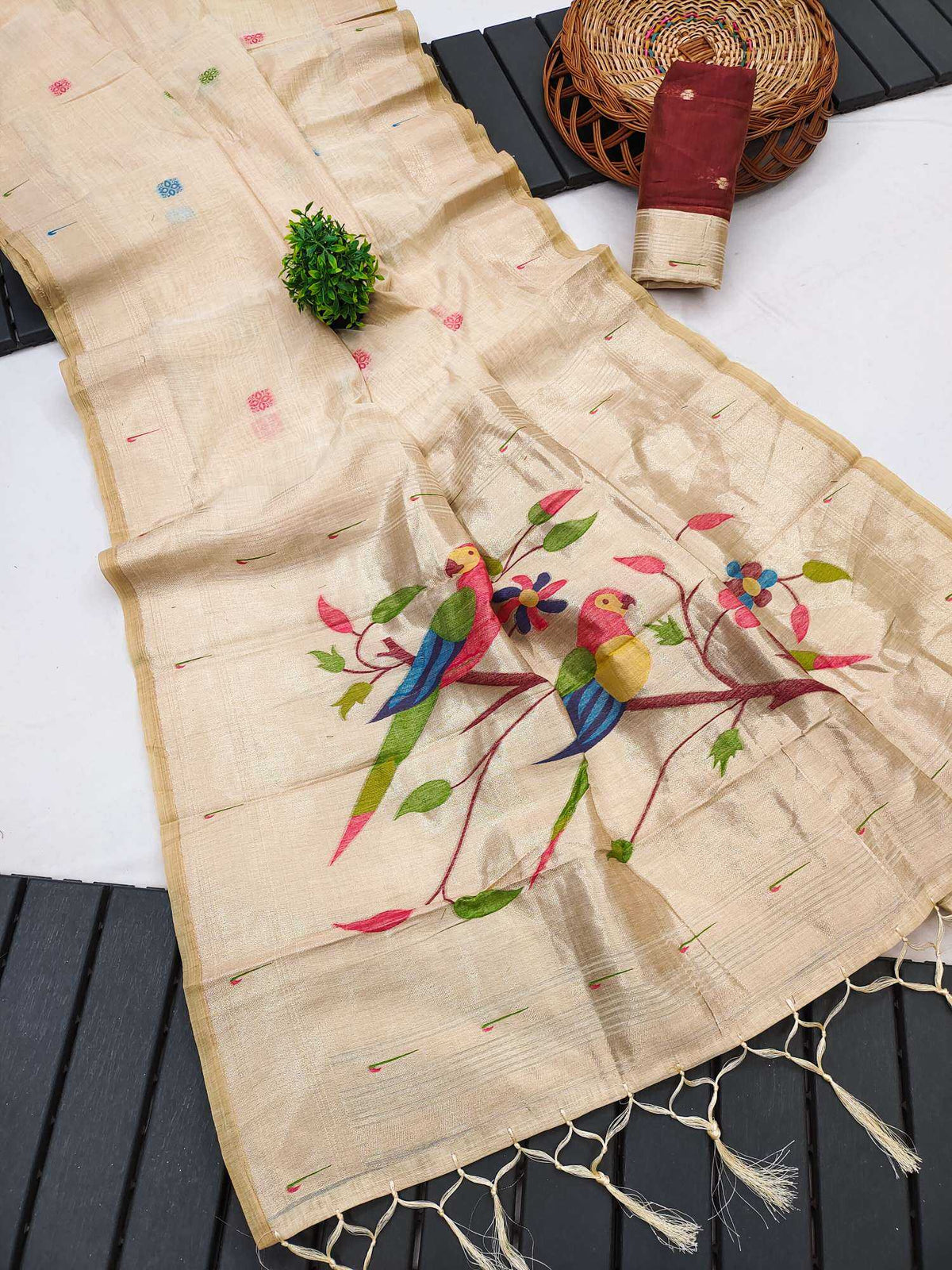 Rythm Paithani Pure Cotton Designer Saree