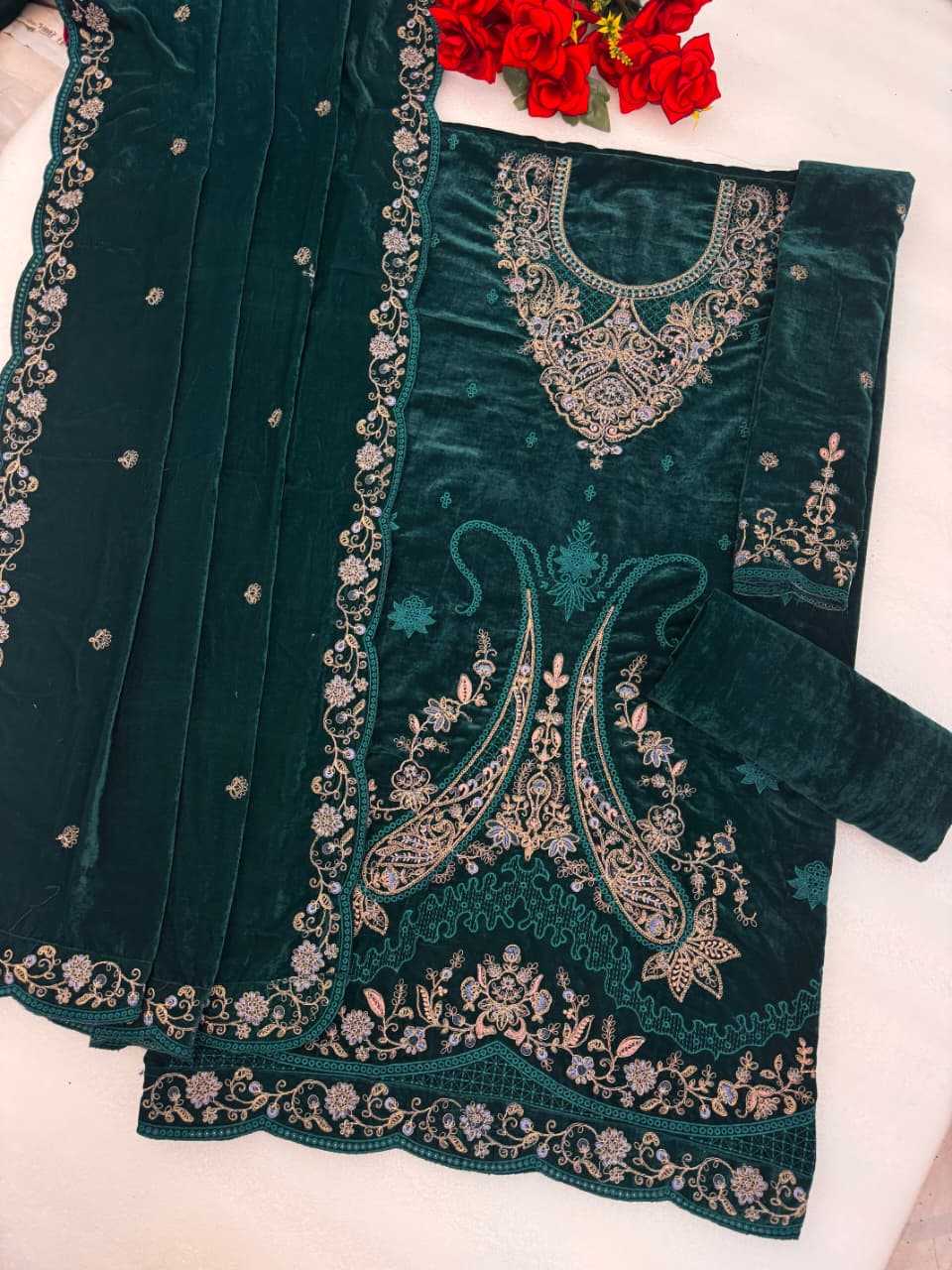 Velvet Embroidery Suit