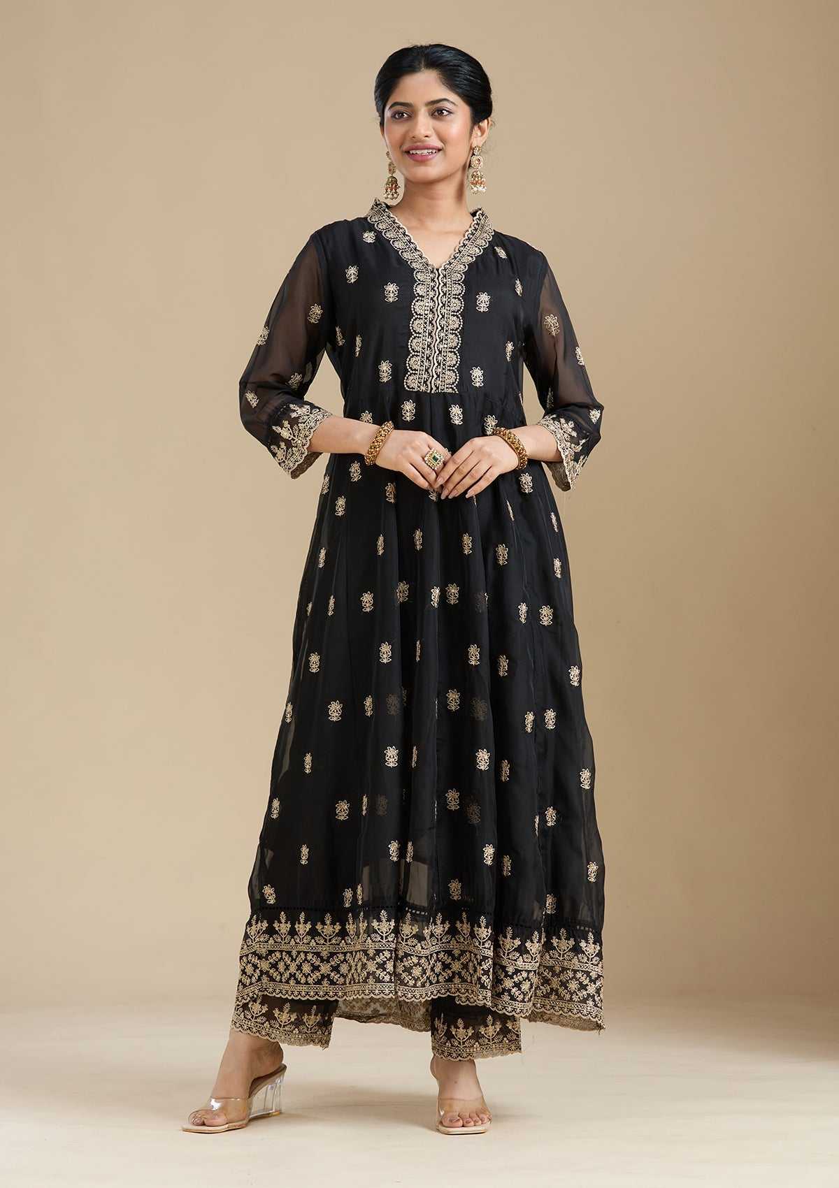Crepe Silk Embroidery Suit
