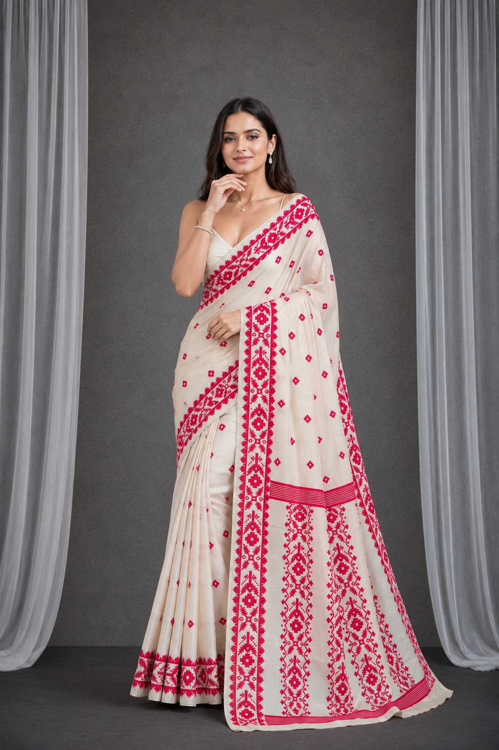 Ikkat Soft Silk Floral Saree