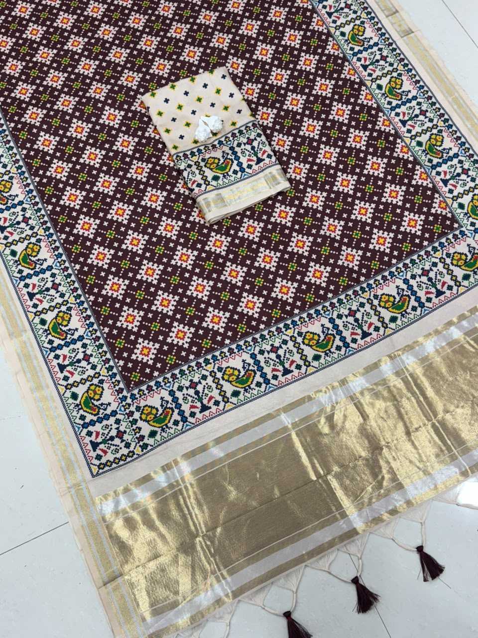 ING Tussar Silk Designer Saree