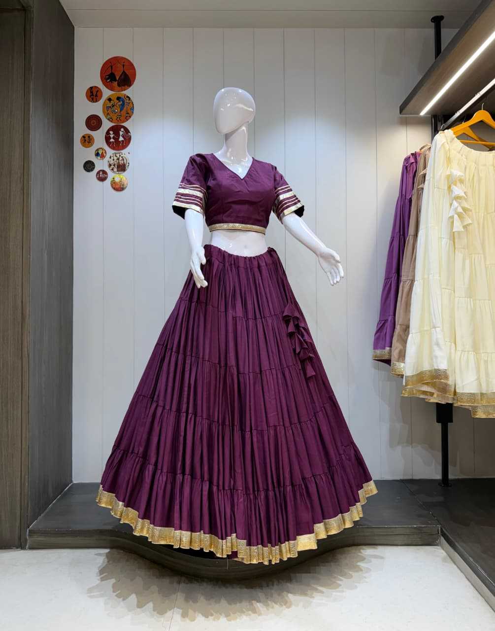 Chocolate Heavy Roman Silk Fancy Lehenga