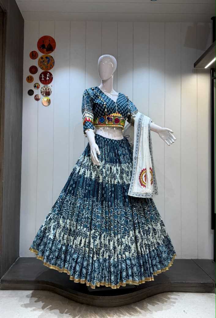 Denim Gamthi Cotton Designer Lehenga