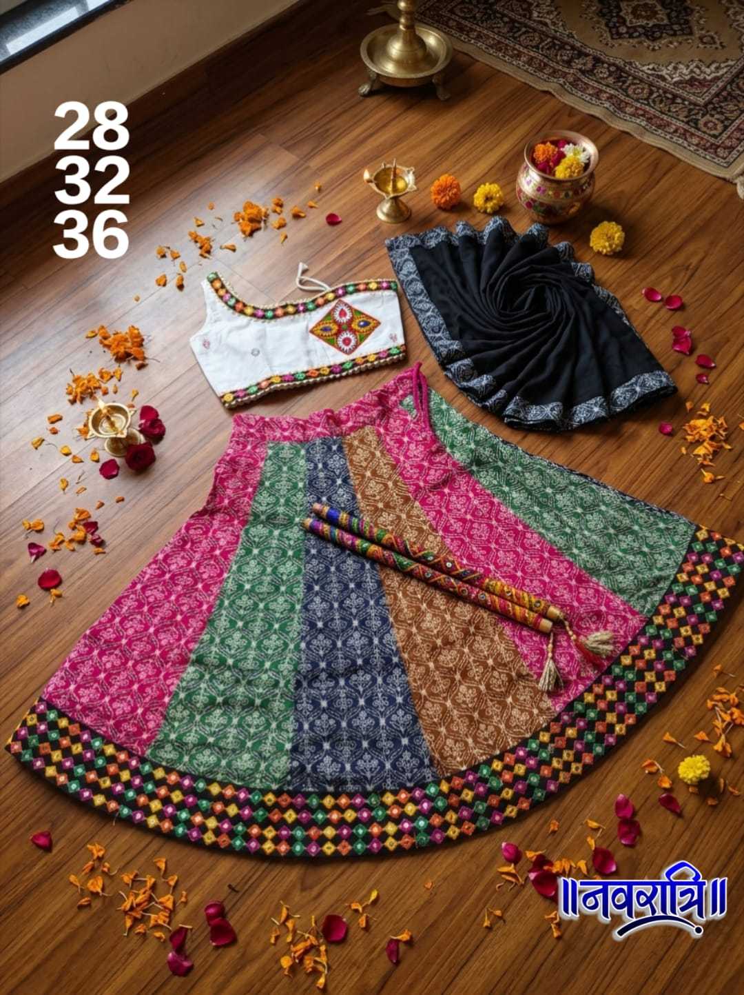 Cotton Kids Lehenga in Cream