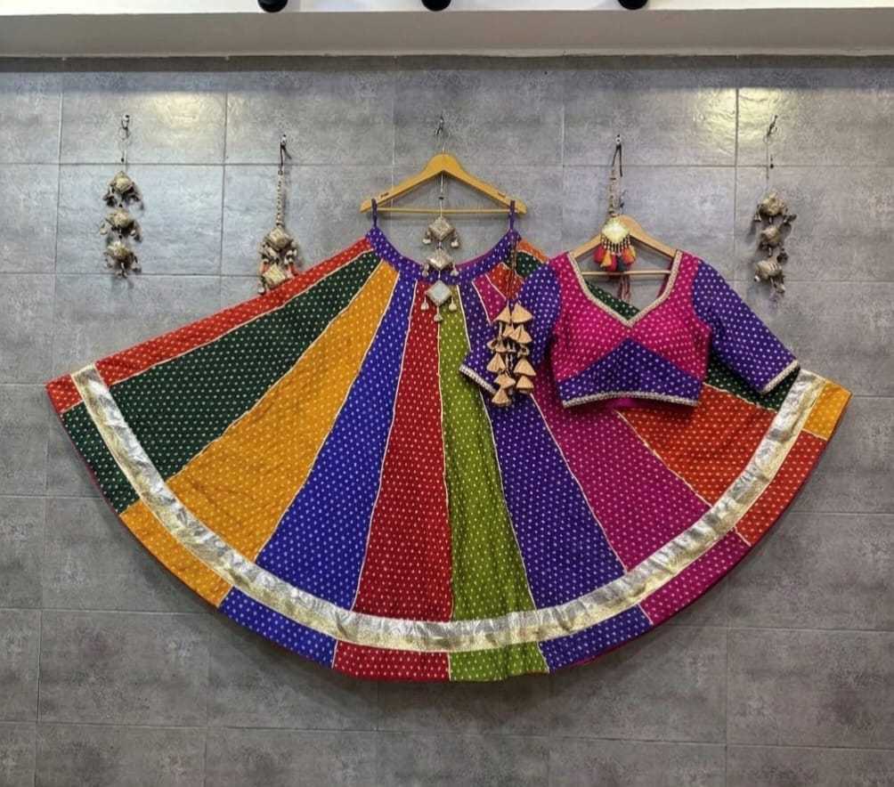 Pachrangi Chinon Silk Traditional Lehenga